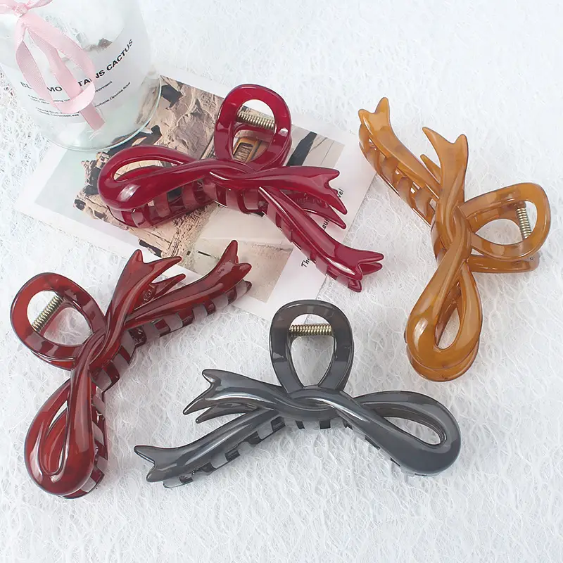 Asymmetrical Acrylic Hair Clip for Ponytail & Accessory Use - Image 25