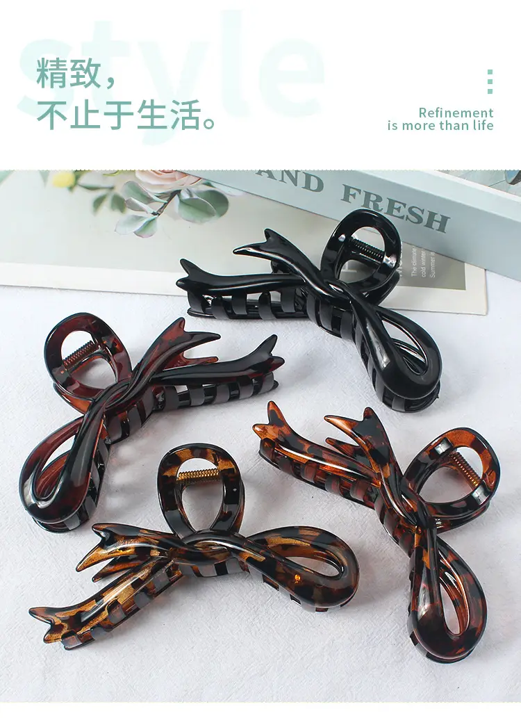 Asymmetrical Acrylic Hair Clip for Ponytail & Accessory Use — feature 4