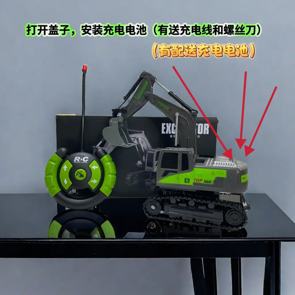 Cross-border live broadcast of 6-way alloy excavator remote control electric remote control engineering car boy excavator children's toy car