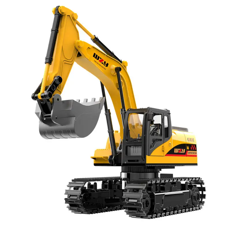 Cross-border live broadcast of 6-way alloy excavator remote control electric remote control engineering car boy excavator children's toy car