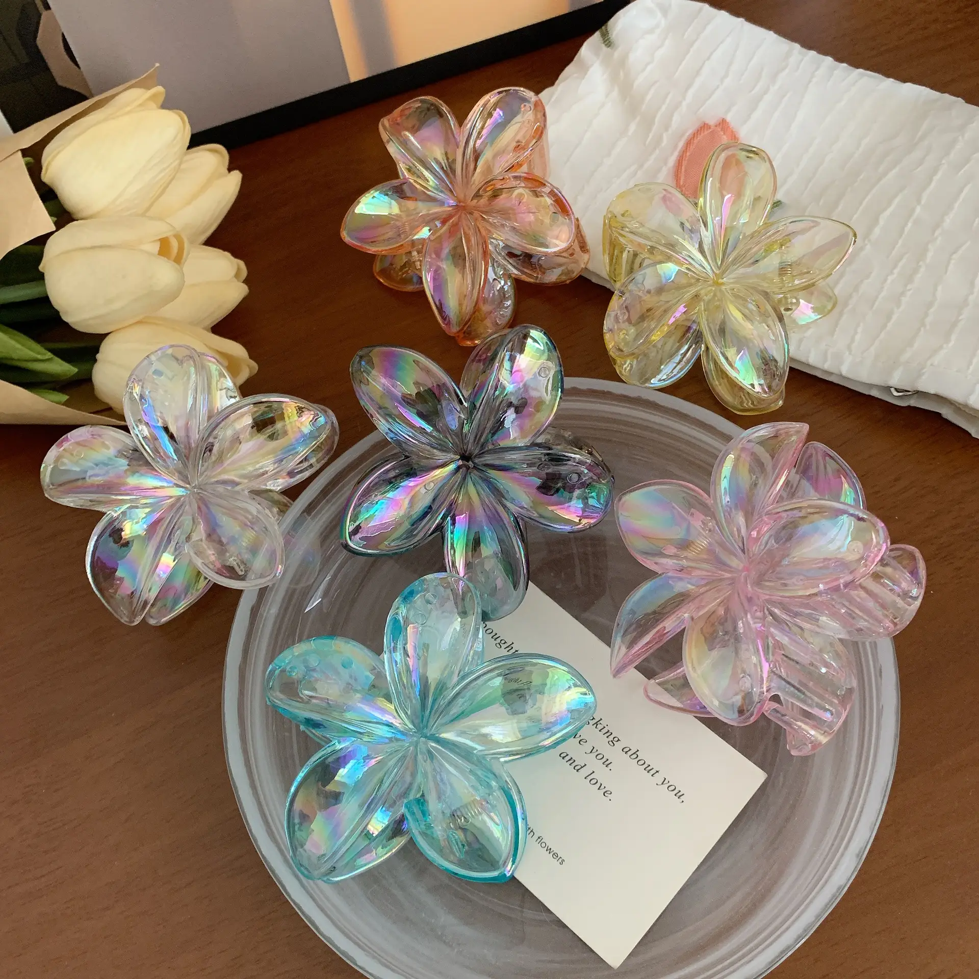 Holographic Egg Flower Hair Clips for Women - Image 8