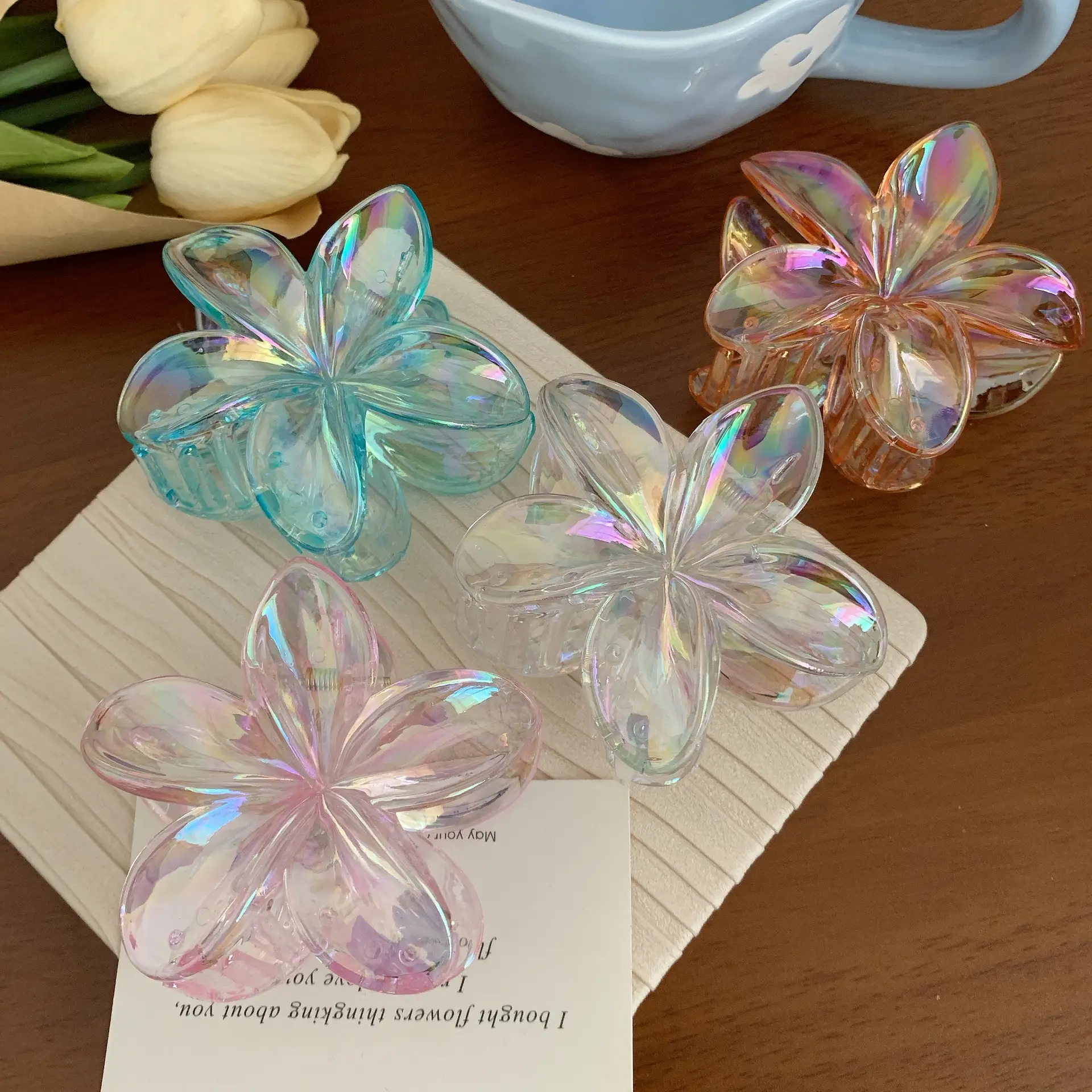Holographic Egg Flower Hair Clips for Women — feature 12