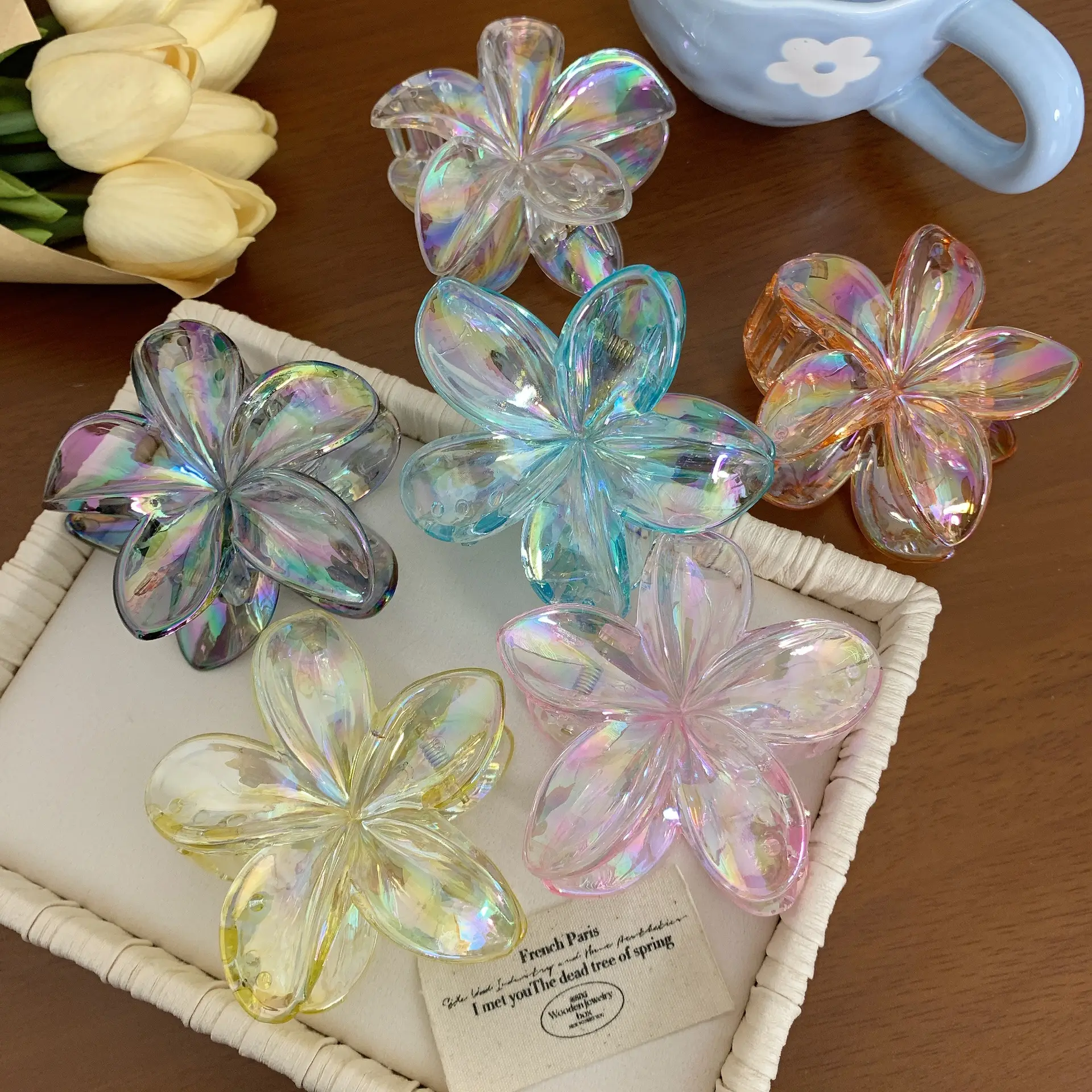 Holographic Egg Flower Hair Clips for Women — feature 13