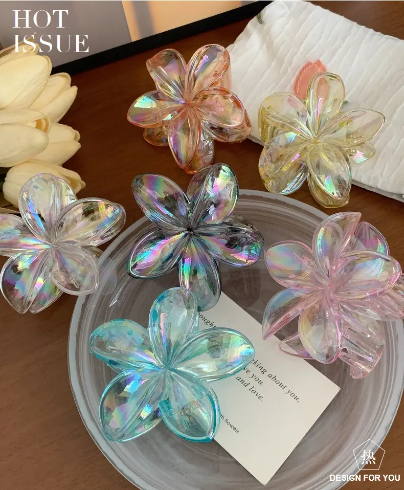 Holographic Egg Flower Hair Clips for Women — feature 3