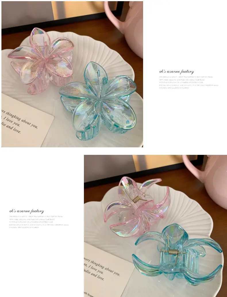 Holographic Egg Flower Hair Clips for Women — feature 9
