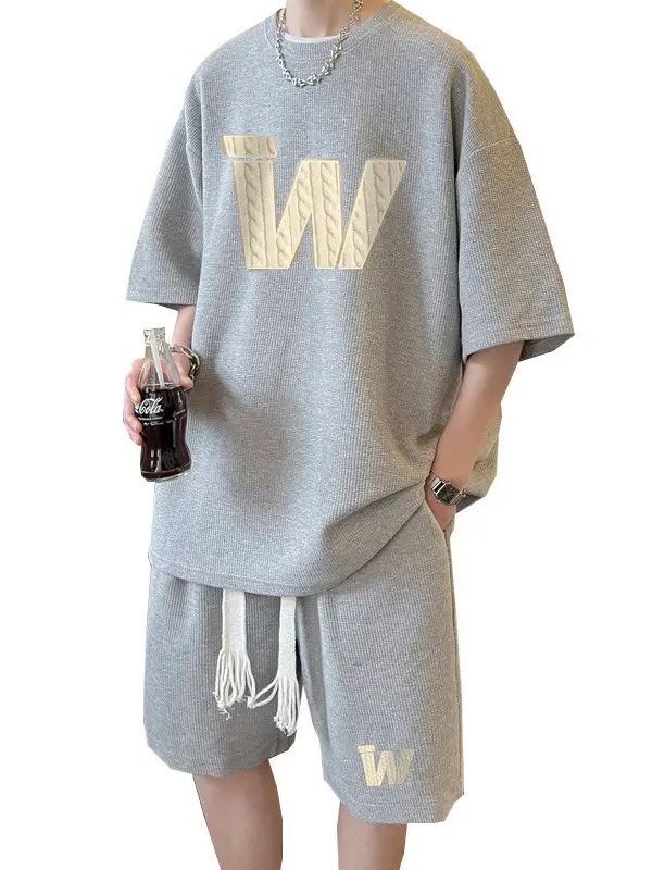 Teenager Black Waffle Short Sleeve Suit 15yo Junior High - Image 8