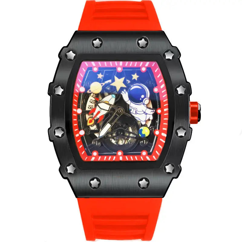 2024 New High Color Value Casual Sports Automatic Quartz Hollow Waterproof Richard Men's Watch Spaceman