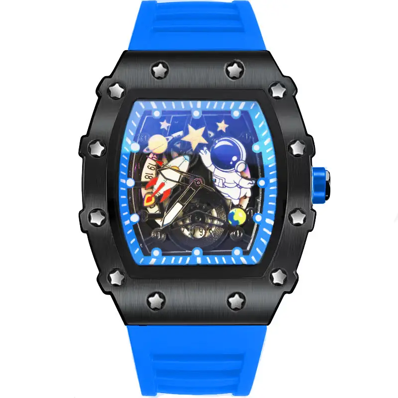 2024 New High Color Value Casual Sports Automatic Quartz Hollow Waterproof Richard Men's Watch Spaceman