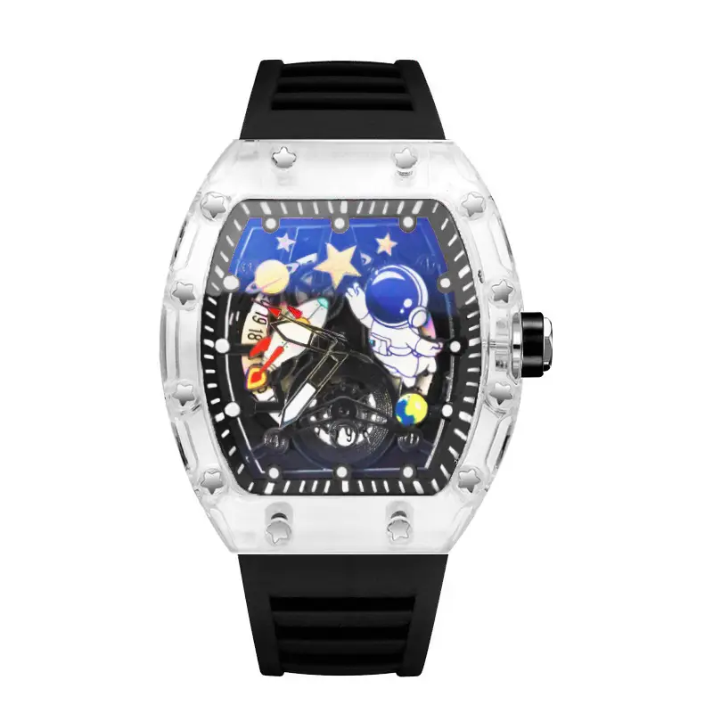 2024 New High Color Value Casual Sports Automatic Quartz Hollow Waterproof Richard Men's Watch Spaceman