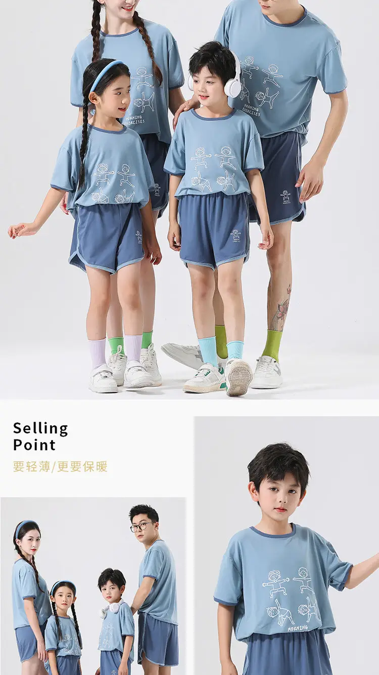 Boys Blue Graphic T-Shirt Shorts Set 2026 — feature 10