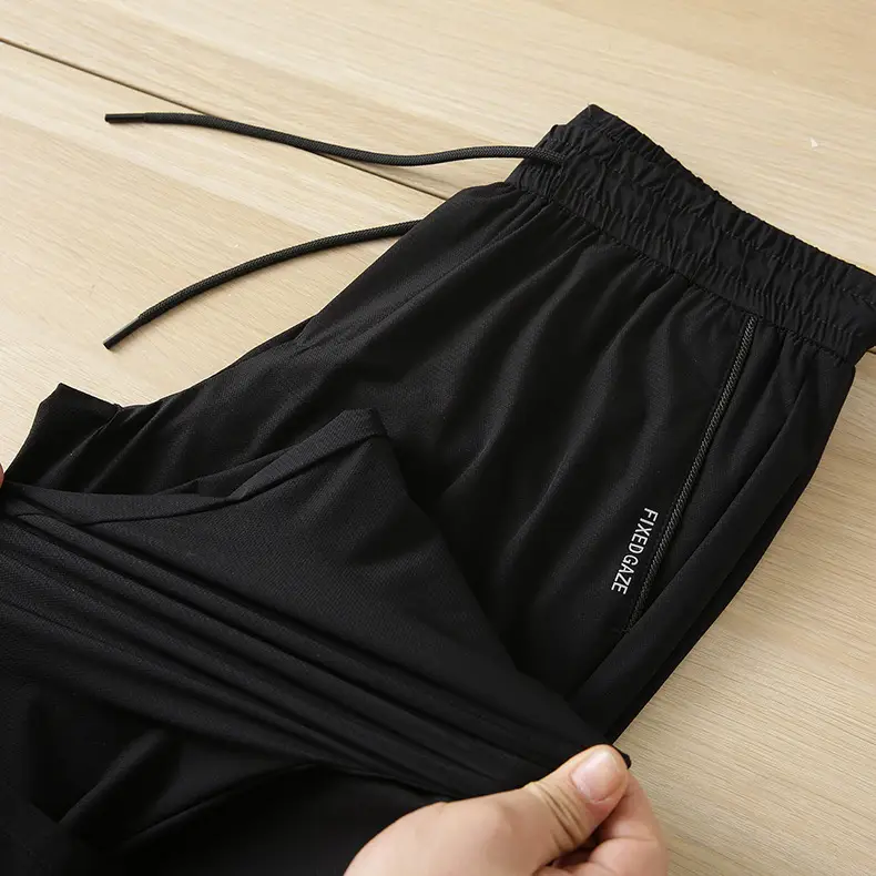 Men's Light Blue Ice Silk Ankle Pants Quick-Drying — feature 4
