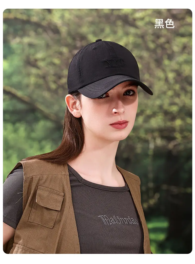 Women Sports Cap Gray Hooded Baseball Hat — feature 17