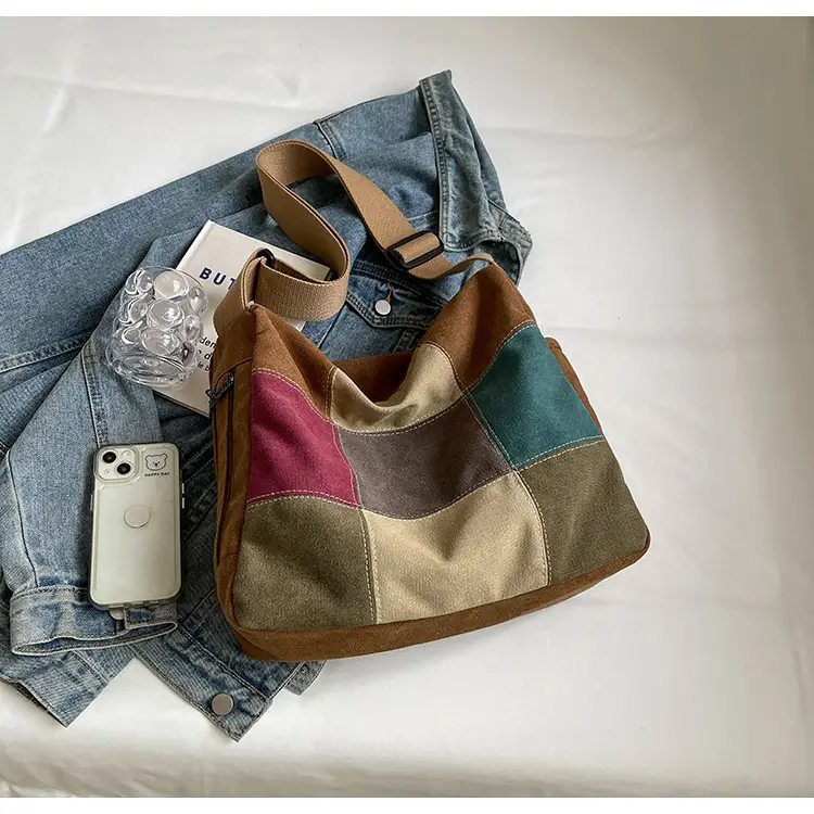 Multi Color Canvas Shoulder Bag for Women Large Capacity — feature 14