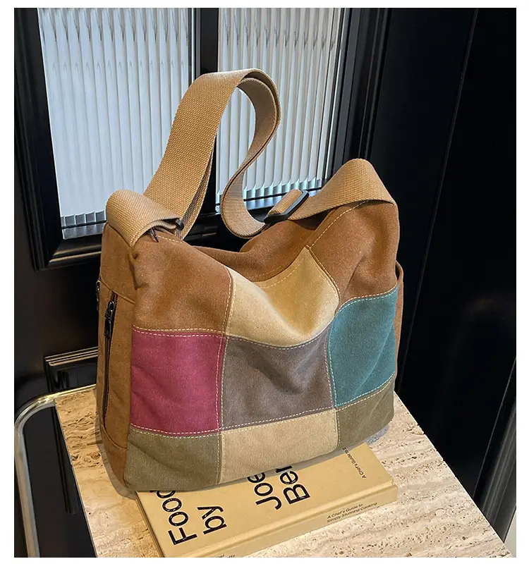 Multi Color Canvas Shoulder Bag for Women Large Capacity — feature 2