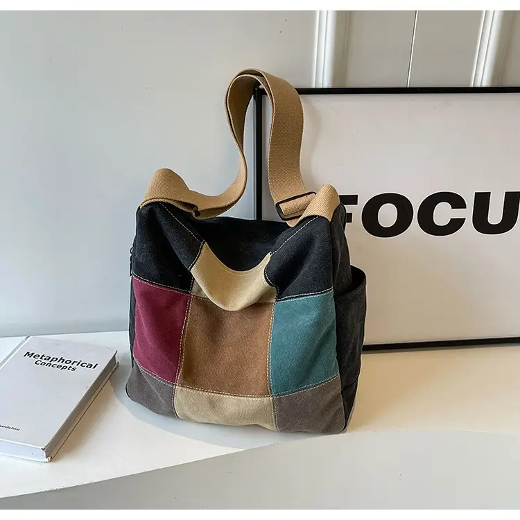 Multi Color Canvas Shoulder Bag for Women Large Capacity — feature 25