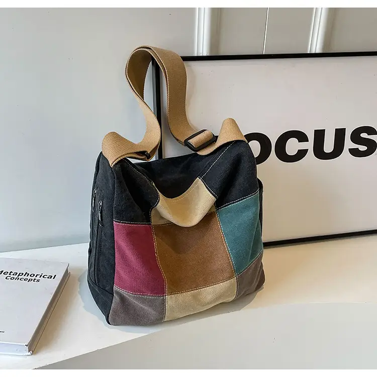 Multi Color Canvas Shoulder Bag for Women Large Capacity — feature 26
