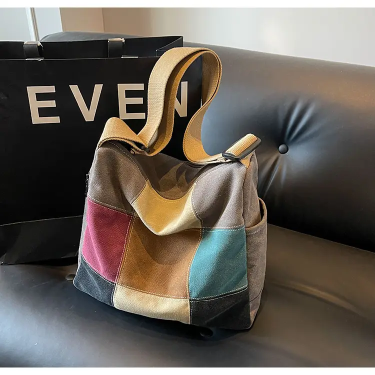 Multi Color Canvas Shoulder Bag for Women Large Capacity — feature 30
