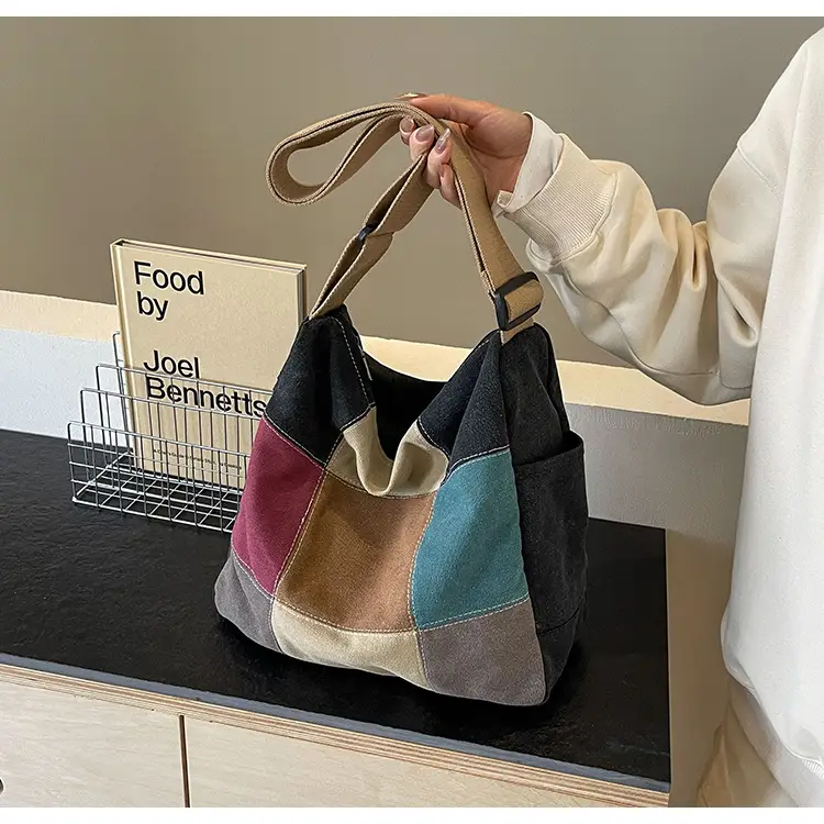 Multi Color Canvas Shoulder Bag for Women Large Capacity — feature 32
