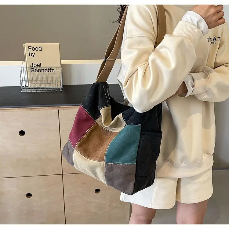 Multi Color Canvas Shoulder Bag for Women Large Capacity — feature 33