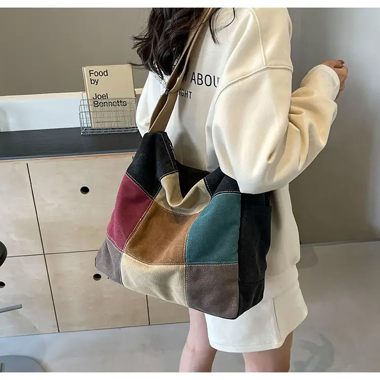 Multi Color Canvas Shoulder Bag for Women Large Capacity — feature 35