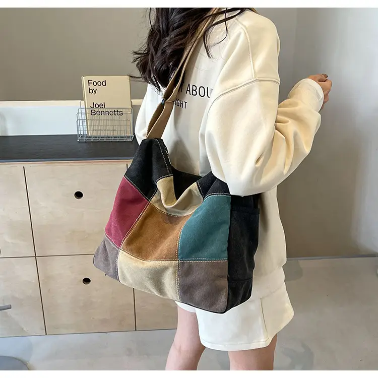 Multi Color Canvas Shoulder Bag for Women Large Capacity — feature 36