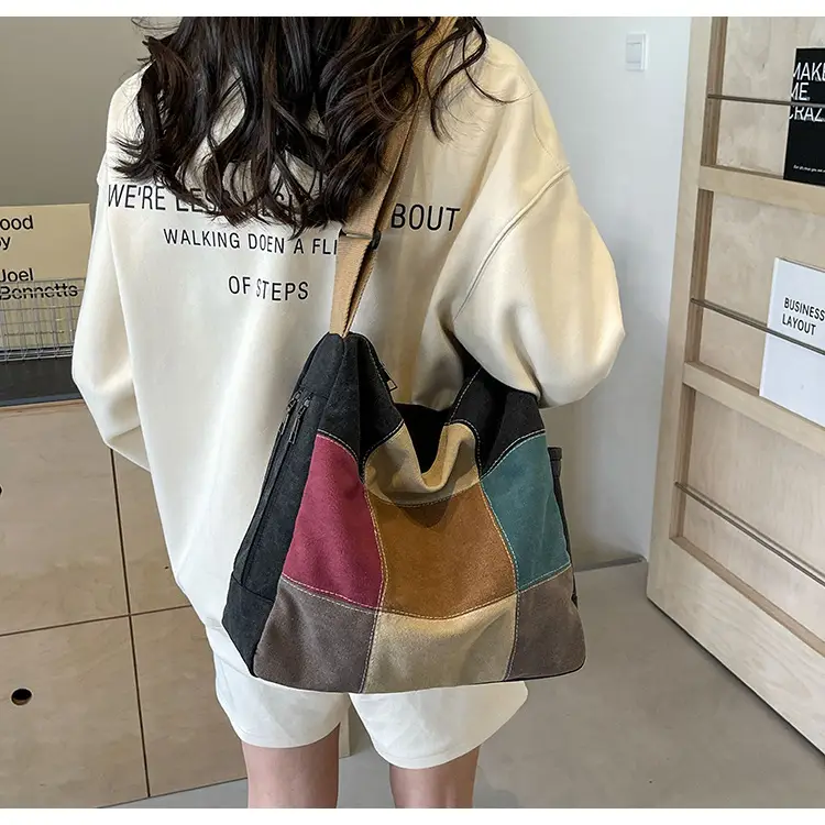 Multi Color Canvas Shoulder Bag for Women Large Capacity — feature 38