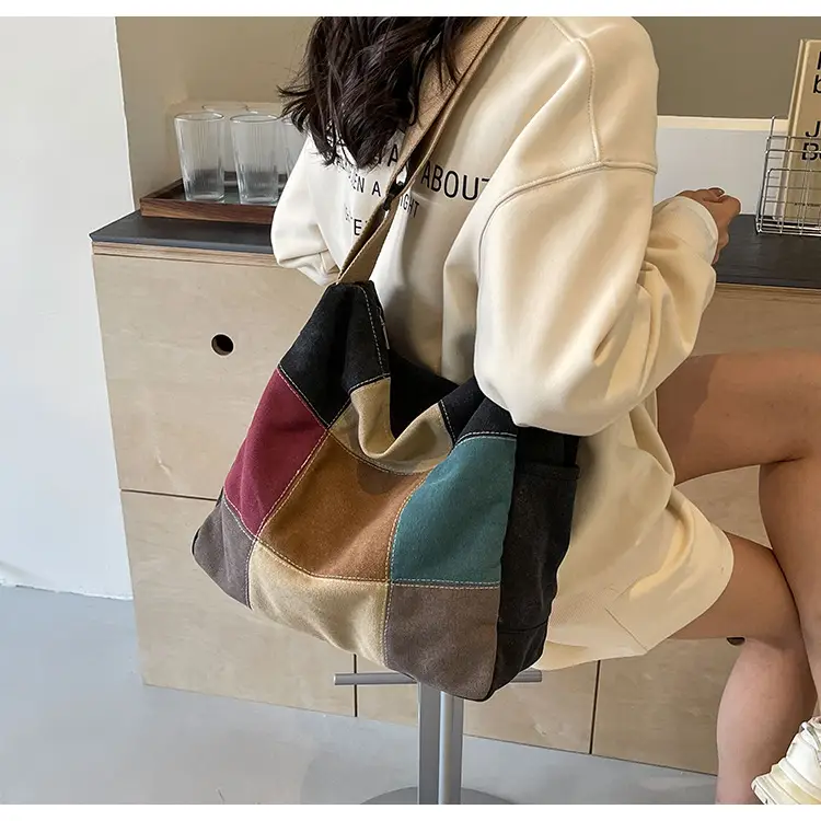 Multi Color Canvas Shoulder Bag for Women Large Capacity — feature 39