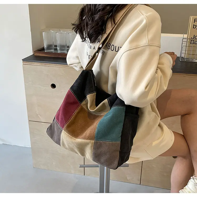 Multi Color Canvas Shoulder Bag for Women Large Capacity — feature 40