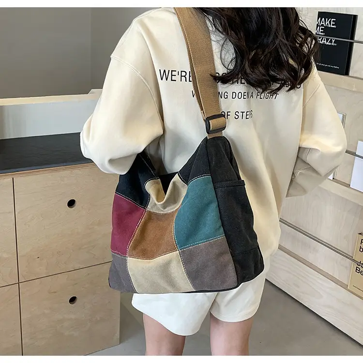Multi Color Canvas Shoulder Bag for Women Large Capacity — feature 43
