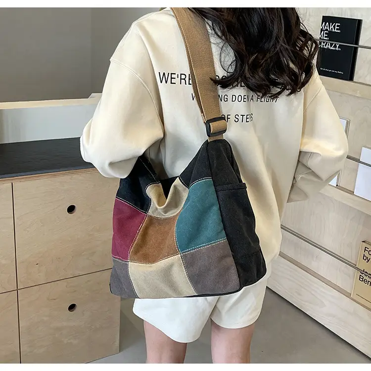 Multi Color Canvas Shoulder Bag for Women Large Capacity — feature 44