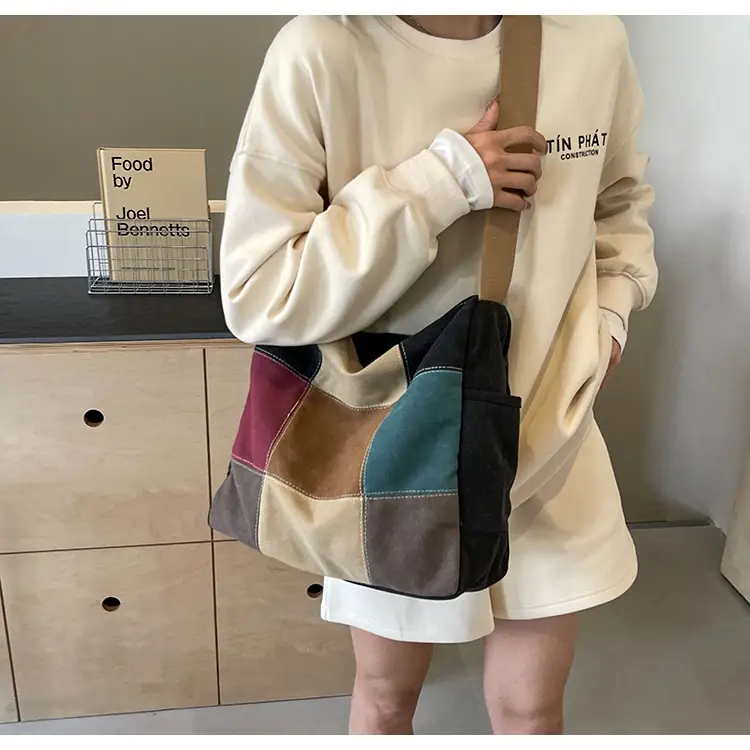Multi Color Canvas Shoulder Bag for Women Large Capacity — feature 46
