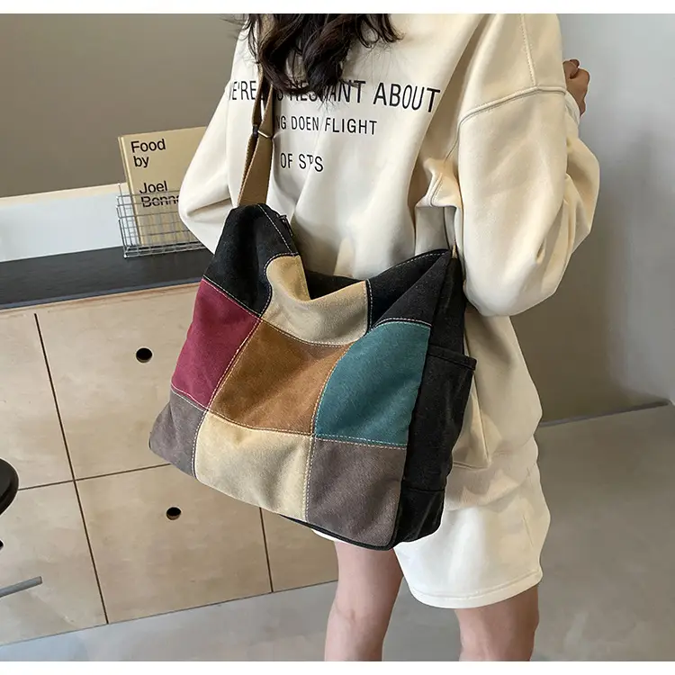 Multi Color Canvas Shoulder Bag for Women Large Capacity — feature 47