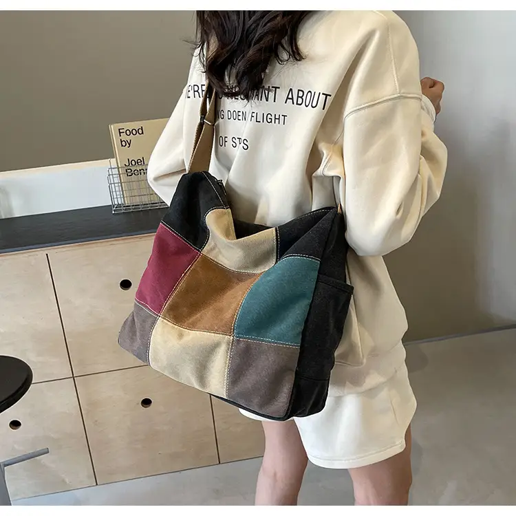 Multi Color Canvas Shoulder Bag for Women Large Capacity — feature 48