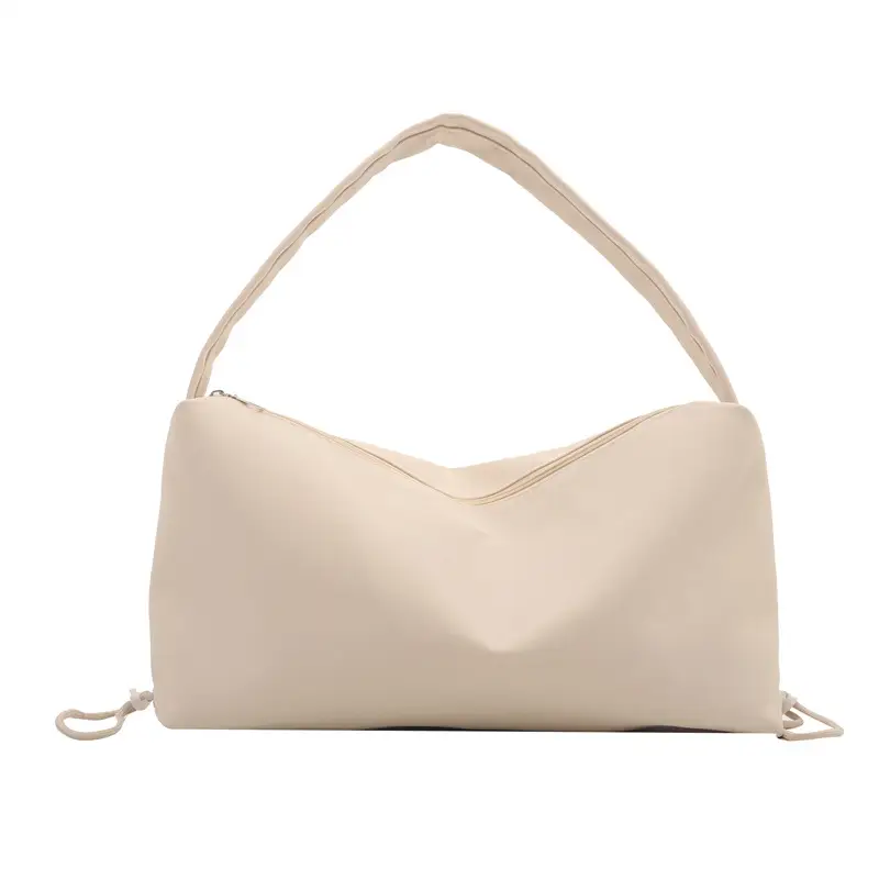 Women's Soft Nylon Shoulder Bag Beige 2024 Spring