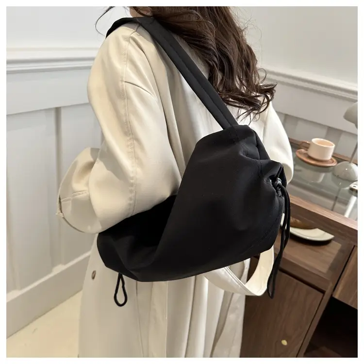 Women's Soft Nylon Shoulder Bag Beige 2024 Spring — feature 11