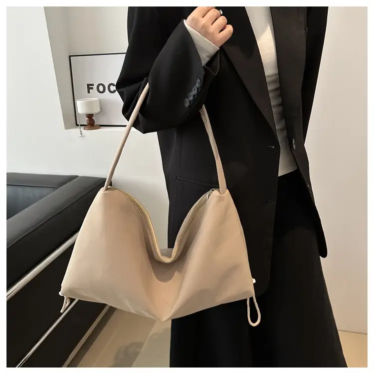 Women's Soft Nylon Shoulder Bag Beige 2024 Spring — feature 13