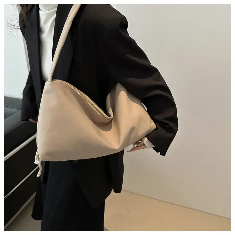 Women's Soft Nylon Shoulder Bag Beige 2024 Spring — feature 14