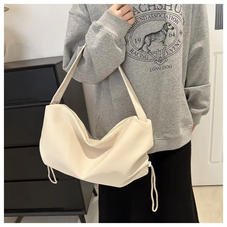 Women's Soft Nylon Shoulder Bag Beige 2024 Spring — feature 18