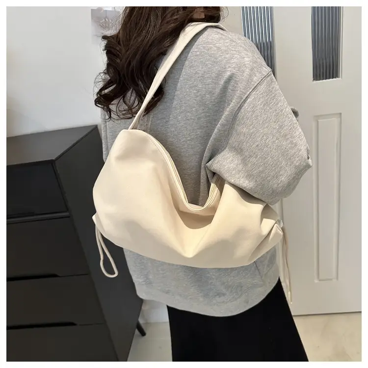 Women's Soft Nylon Shoulder Bag Beige 2024 Spring — feature 19