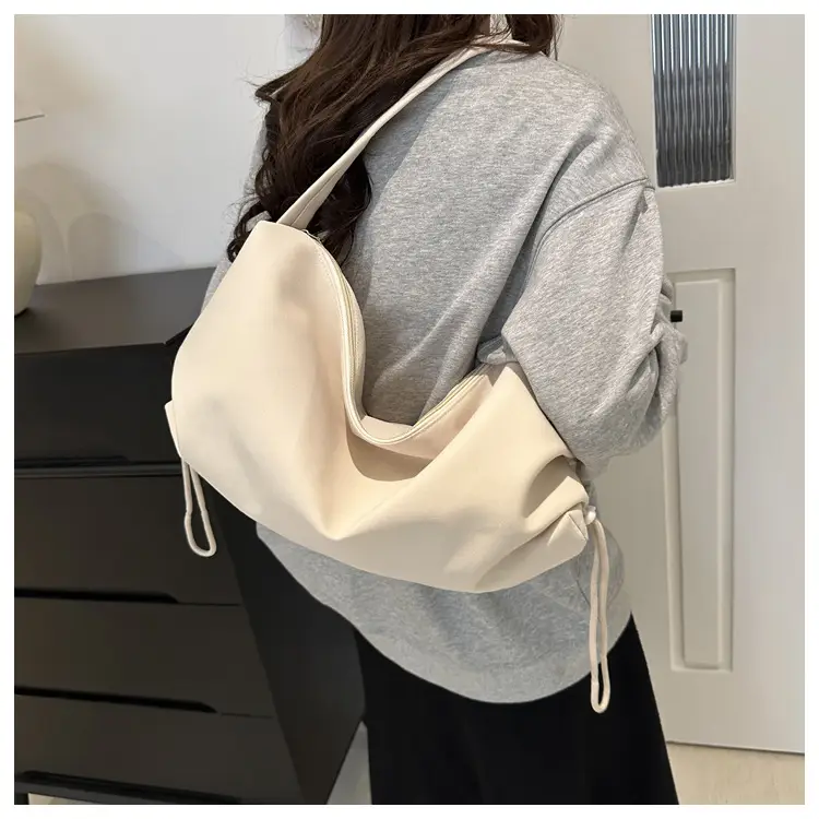 Women's Soft Nylon Shoulder Bag Beige 2024 Spring — feature 21