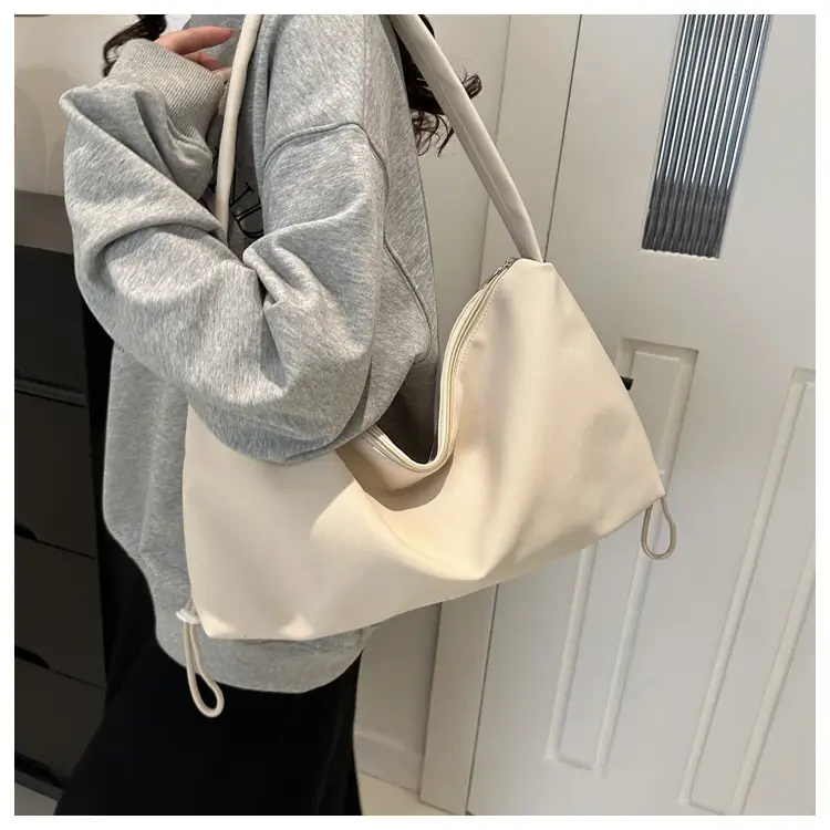 Women's Soft Nylon Shoulder Bag Beige 2024 Spring — feature 22