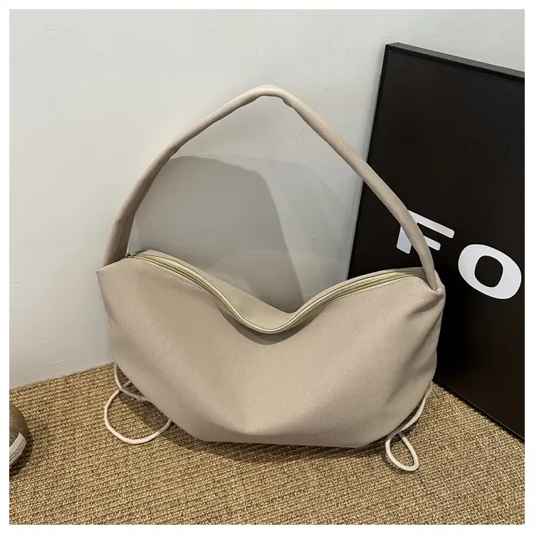 Women's Soft Nylon Shoulder Bag Beige 2024 Spring — feature 23