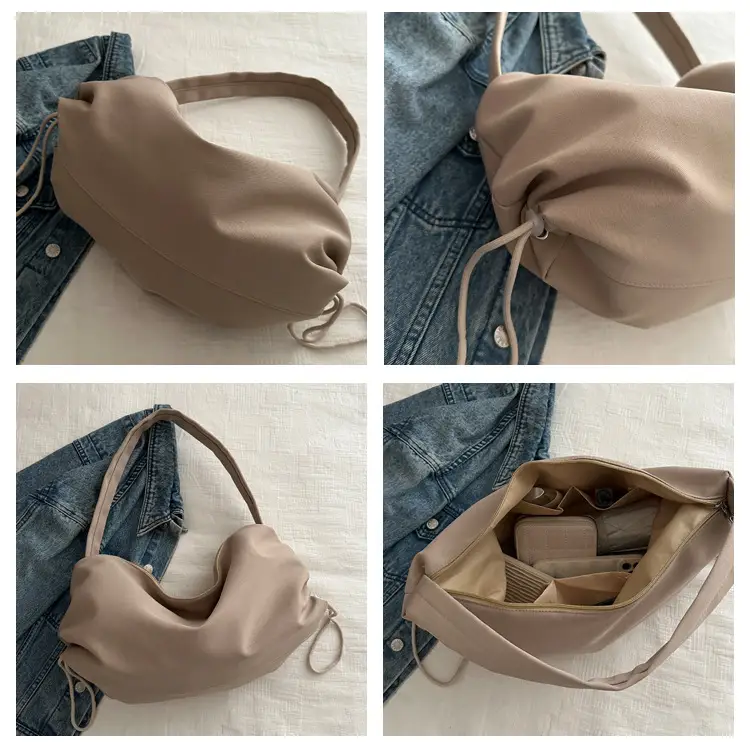 Women's Soft Nylon Shoulder Bag Beige 2024 Spring — feature 7