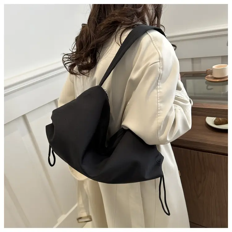 Women's Soft Nylon Shoulder Bag Beige 2024 Spring — feature 9