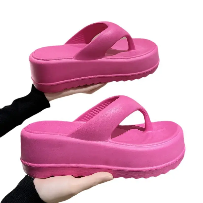 Flip-Flops for Women, Summer Thick-Soled Height-Increasing Thong Sandals, Beach Shoes, High-Heeled Women's Sandals, Comfortable and Versatile