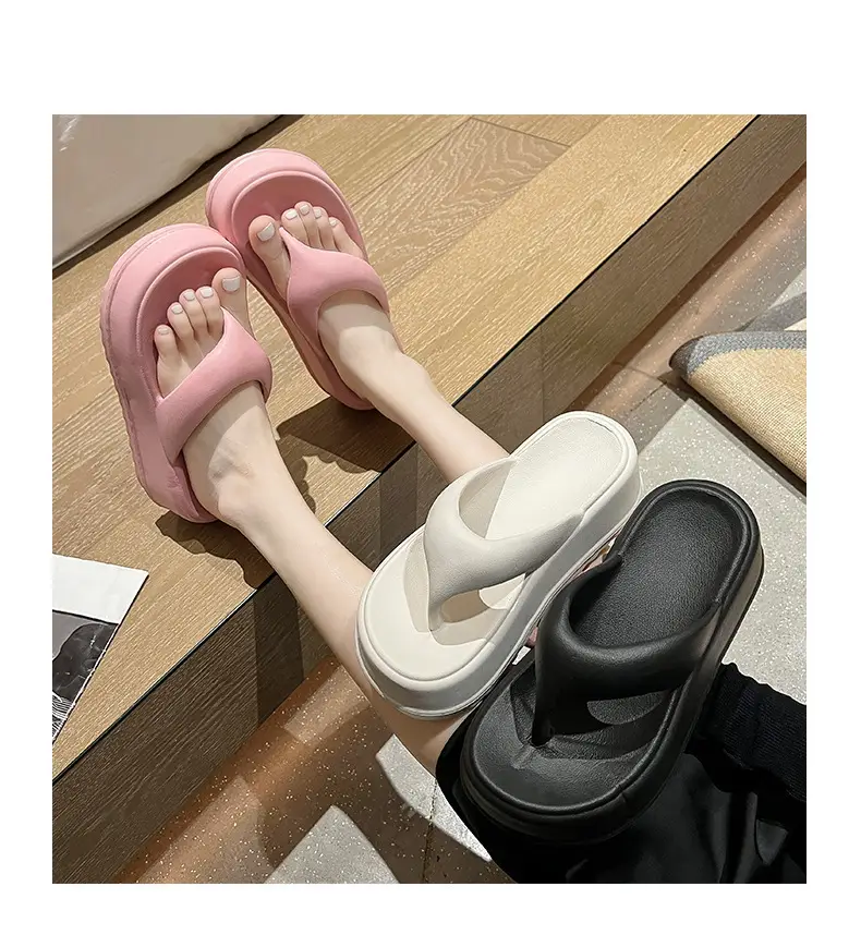 Flip-Flops for Women, Summer Thick-Soled Height-Increasing Thong Sandals, Beach Shoes, High-Heeled Women's Sandals, Comfortable and Versatile — feature 27