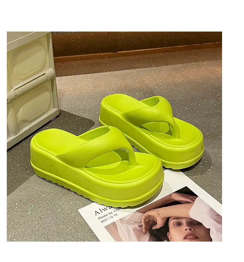 Flip-Flops for Women, Summer Thick-Soled Height-Increasing Thong Sandals, Beach Shoes, High-Heeled Women's Sandals, Comfortable and Versatile — feature 29