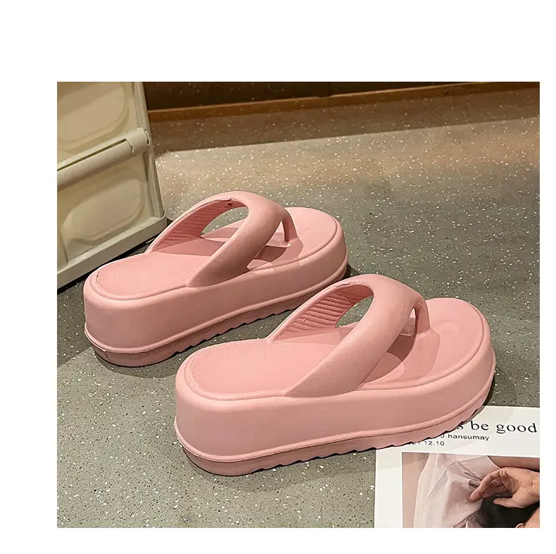 Flip-Flops for Women, Summer Thick-Soled Height-Increasing Thong Sandals, Beach Shoes, High-Heeled Women's Sandals, Comfortable and Versatile — feature 33