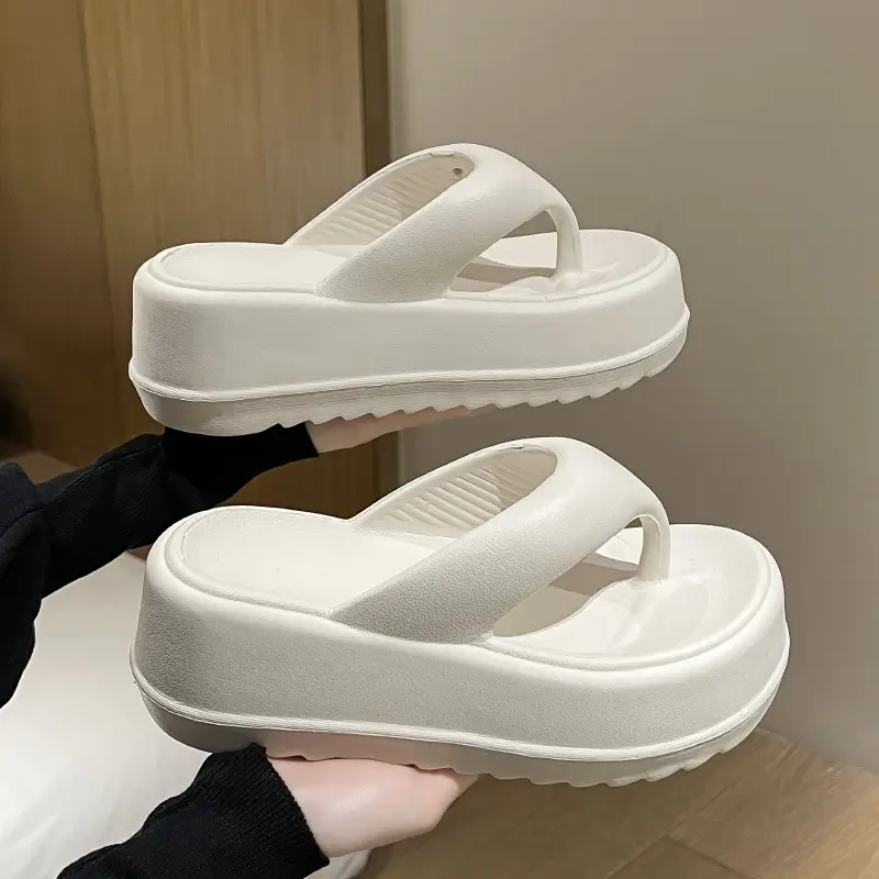 Flip-Flops for Women, Summer Thick-Soled Height-Increasing Thong Sandals, Beach Shoes, High-Heeled Women's Sandals, Comfortable and Versatile