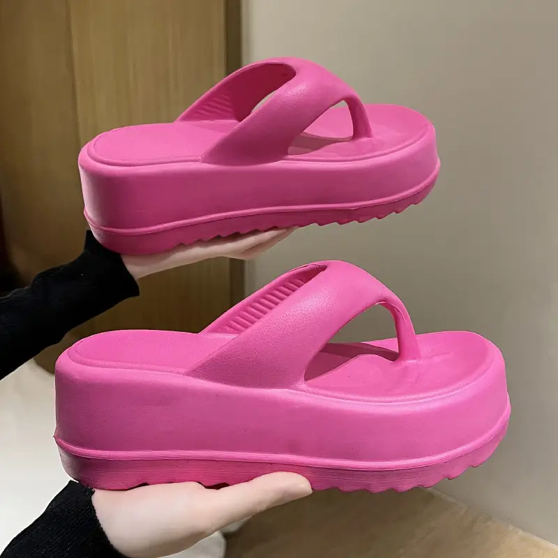 Flip-Flops for Women, Summer Thick-Soled Height-Increasing Thong Sandals, Beach Shoes, High-Heeled Women's Sandals, Comfortable and Versatile
